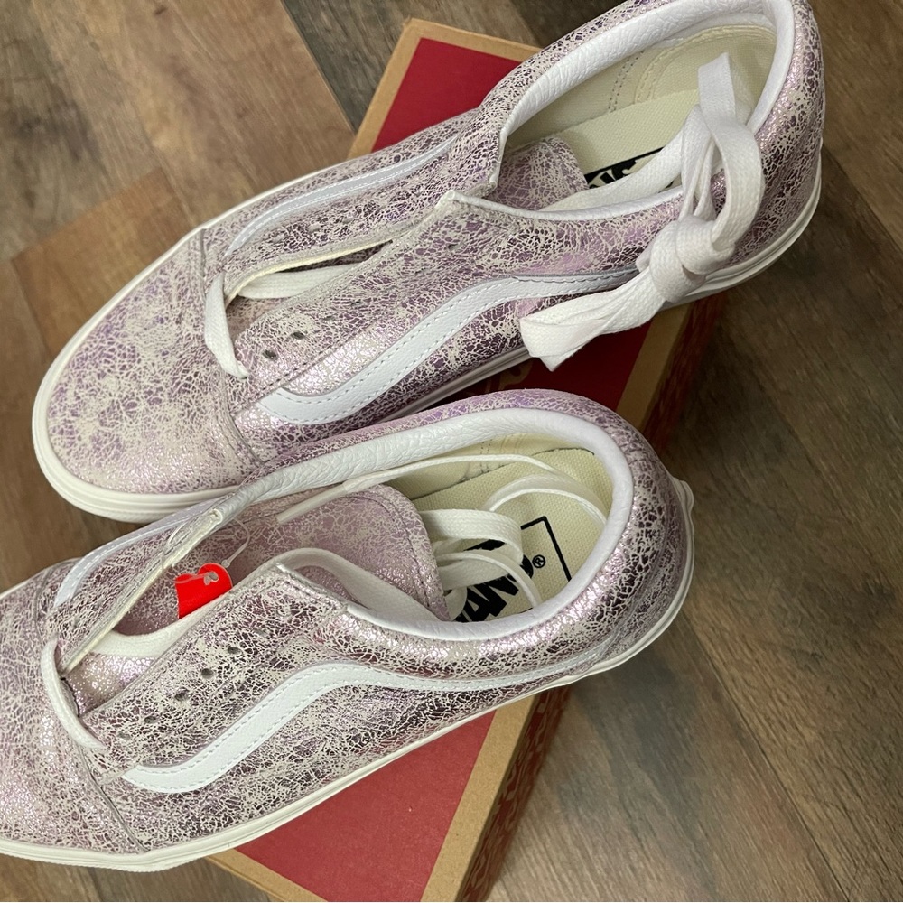 Vans rose gold cracked leather